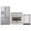Kucht 3-Piece Appliance Package - 36-Inch Dual Fuel Range in Natural Gas, 36-Inch Refrigerator with Water Dispenser, & Dishwasher in Stainless Steel