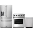 Thor Kitchen 3-Piece Appliance Package - 30-Inch Propane Gas Range, Dishwasher & Refrigerator with Water Dispenser in Stainless Steel