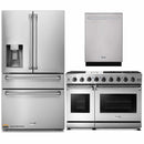 Thor Kitchen 3-Piece Appliance Package - 48-Inch Propane Gas Range, Dishwasher & Refrigerator with Water Dispenser in Stainless Steel