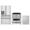 ZLINE 3-Piece Appliance Package - 30-Inch Dual Fuel Range, Refrigerator with Water Dispenser and 3-Rack Dishwasher in Stainless Steel