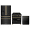 ZLINE 3-Piece Appliance Package - 30-Inch Legacy Dual Fuel Range, 36-Inch French Door Refrigerator with Water Dispenser, Dishwasher, in Black Stainless Steel with Champagne Bronze Accents
