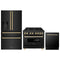 ZLINE 3-Piece Appliance Package - 36-Inch Legacy Dual Fuel Range, 36-Inch French Door Refrigerator with Water Dispenser, Dishwasher, in Black Stainless Steel with Gold Accents