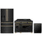 ZLINE 3-Piece Appliance Package - 48-Inch Legacy Dual Fuel Range, 36-Inch French Door Refrigerator with Water Dispenser, Dishwasher, in Black Stainless Steel with Champagne Bronze Accents