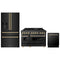 ZLINE 3-Piece Appliance Package - 48-Inch Legacy Dual Fuel Range, 36-Inch French Door Refrigerator with Water Dispenser, Dishwasher, in Black Stainless Steel with Gold Accents