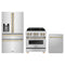 ZLINE 3-Piece Appliance Package - 30-Inch Legacy Autograph Dual Fuel Range, 36-Inch French Door Refrigerator with Water Dispenser, Dishwasher, in Stainless Steel with Champagne Bronze Accents