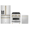 ZLINE 3-Piece Appliance Package - 30-Inch Legacy Autograph Dual Fuel Range, 36-Inch French Door Refrigerator with Water Dispenser, Dishwasher, in Stainless Steel with Gold Accents