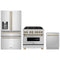 ZLINE 3-Piece Appliance Package - 36-Inch Legacy Autograph Dual Fuel Range, 36-Inch French Door Refrigerator with Water Dispenser, Dishwasher, in Stainless Steel with Champagne Bronze Accents