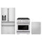 ZLINE 3-Piece Appliance Package - 30-Inch Paramount Dual Fuel Range, 36-Inch French Door Refrigerator with Water Dispenser, Dishwasher, in Stainless Steel