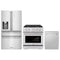 ZLINE 3-Piece Appliance Package - 30-Inch Paramount Dual Fuel Range, 36-Inch French Door Refrigerator with Water Dispenser, Dishwasher, in Stainless Steel