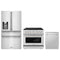 ZLINE 3-Piece Appliance Package - 36-Inch Paramount Dual Fuel Range, 36-Inch French Door Refrigerator with Water Dispenser, Dishwasher, in Stainless Steel