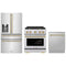 ZLINE 3-Piece Appliance Package - 30-Inch Paramount Autograph Dual Fuel Range, 36-Inch French Door Refrigerator with Water Dispenser, Dishwasher, in Stainless Steel with Champagne Bronze Accents