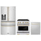 ZLINE 3-Piece Appliance Package - 30-Inch Paramount Autograph Dual Fuel Range, 36-Inch French Door Refrigerator with Water Dispenser, Dishwasher, in Stainless Steel with Gold Accents