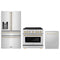 ZLINE 3-Piece Appliance Package - 36-Inch Paramount Autograph Dual Fuel Range, 36-Inch French Door Refrigerator with Water Dispenser, Dishwasher, in Stainless Steel with Gold Accents