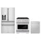 ZLINE 3-Piece Appliance Package - 30-Inch Paramount Gas Range, 36-Inch French Door Refrigerator with Water Dispenser, Dishwasher, in Stainless Steel