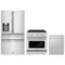 ZLINE 3-Piece Appliance Package - 30-Inch Paramount Gas Range, 36-Inch French Door Refrigerator with Water Dispenser, Dishwasher, in Stainless Steel