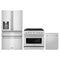ZLINE 3-Piece Appliance Package - 36-Inch Paramount Gas Range, 36-Inch French Door Refrigerator with Water Dispenser, Dishwasher, in Stainless Steel