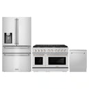 ZLINE 3-Piece Appliance Package - 48-Inch Paramount Gas Range, 36-Inch French Door Refrigerator with Water Dispenser, Dishwasher, in Stainless Steel
