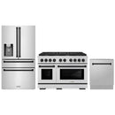 ZLINE 3-Piece Appliance Package - 48-Inch Paramount Autograph Gas Range, 36-Inch French Door Refrigerator with Water Dispenser, Dishwasher, in Stainless Steel with Matte Black Accents