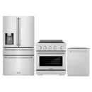 ZLINE 3-Piece Appliance Package - 30-Inch Paramount Induction Range, 36-Inch French Door Refrigerator with Water Dispenser, and Dishwasher in Stainless Steel