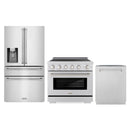 ZLINE 3-Piece Appliance Package - 36-Inch Paramount Induction Range, 36-Inch French Door Refrigerator with Water Dispenser, and Dishwasher in Stainless Steel