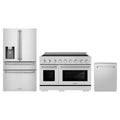 ZLINE 3-Piece Appliance Package - 48-Inch Paramount Induction Range, 36-Inch French Door Refrigerator with Water Dispenser, and Dishwasher in Stainless Steel