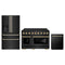 ZLINE 3-Piece Appliance Package - 48-Inch Paramount Induction Range, Refrigerator with Water Dispenser, and Dishwasher in Black Stainless Steel with Polished Gold Trim