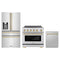 ZLINE 3-Piece Appliance Package - 36-Inch Paramount Induction Range, Refrigerator with Water Dispenser, and Dishwasher in Stainless Steel with Champagne Bronze Trim