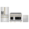 ZLINE 3-Piece Appliance Package - 48-Inch Paramount Induction Range, Refrigerator with Water Dispenser, and Dishwasher in Stainless Steel with Polished Gold Trim