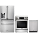 Thor Kitchen 3-Piece Appliance Package - 30-Inch Propane Gas Range, Tilt Panel, Dishwasher & Refrigerator with Water Dispenser in Stainless Steel