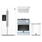 Forno 4-Piece Appliance Package - 30-Inch Gas Range, Under Cabinet Range Hood, Refrigerator with Water Dispenser, and Dishwasher in White with Stainless Steel Trim