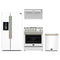 Forno 4-Piece Appliance Package - 30-Inch Gas Range, Under Cabinet Range Hood, Refrigerator with Water Dispenser, and Dishwasher in White with Antique Brass Trim