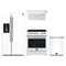 Forno Espresso 4-Piece Appliance Package - 30-Inch Electric Range, Under Cabinet Range Hood, Refrigerator with Water Dispenser and Dishwasher in White with Stainless Steel Trim