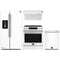 Forno Espresso 4-Piece Appliance Package - 30-Inch Induction Range, Under Cabinet Range Hood, Refrigerator with Water Dispenser and Dishwasher in White with Stainless Steel Trim