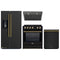 Forno 4-Piece Appliance Package - 30-Inch Induction Range, Under Cabinet Range Hood, French Door Refrigerator with Water Dispenser, and Dishwasher in Black with Antique Brass Trim