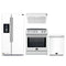 Forno 4-Piece Appliance Package - 30-Inch Induction Range, Under Cabinet Range Hood, French Door Refrigerator with Water Dispenser, and Dishwasher in White with Stainless Steel Trim