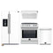 Forno 4-Piece Appliance Package - 30-Inch Induction Range, Under Cabinet Range Hood, French Door Refrigerator with Water Dispenser, and Dishwasher in White with Stainless Steel Trim