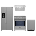 Forno 4-Piece Appliance Package - 30-Inch Induction Range, Under Cabinet Range Hood, Refrigerator with Water Dispenser, and Dishwasher in Stainless Steel