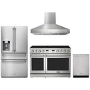 Thor Kitchen A-Series 4-Piece Appliance Package - 48-Inch Propane Gas Range, Pro-Style Wall Mount Range Hood, Refrigerator with Water Dispenser, and Dishwasher in Stainless Steel