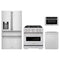 ZLINE 4-Piece Appliance Package - 30-Inch Classic Dual Fuel Range, Refrigerator with Water Dispenser, Dishwasher, and 24-Inch Microwave Drawer in Stainless Steel
