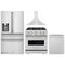 ZLINE 4-Piece Appliance Package - 30-Inch Dual Fuel Range, Hood, Refrigerator with Water Dispenser, and Dishwasher in Stainless Steel