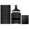 ZLINE 4-Piece Appliance Package - 30-Inch Dual Fuel Range, Hood, Refrigerator with Water Dispenser, and Dishwasher in Black Stainless Steel