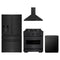 ZLINE 4-Piece Appliance Package - 30-Inch Dual Fuel Range, Hood, Refrigerator with Water Dispenser, and Dishwasher in Black Stainless Steel