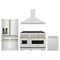ZLINE 4-Piece Appliance Package - 48-Inch Dual Fuel Range, Hood, Refrigerator with Water Dispenser, and Dishwasher in Stainless Steel with Gold Accents