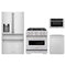 ZLINE 4-Piece Appliance Package - 30-Inch Classic Gas Range, Refrigerator with Water Dispenser, Dishwasher, and 24-Inch Microwave Drawer in Stainless Steel