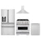 ZLINE 4-Piece Appliance Package - 30-Inch Gas Range, Hood, Refrigerator with Water Dispenser, and Dishwasher in Stainless Steel