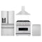 ZLINE 4-Piece Appliance Package - 36-Inch Gas Range, Hood, Refrigerator with Water Dispenser, and Dishwasher in Stainless Steel
