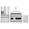 ZLINE 4-Piece Appliance Package - 48-Inch Gas Range, Hood, Refrigerator with Water Dispenser, and Dishwasher in Stainless Steel