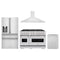 ZLINE 4-Piece Appliance Package - 48-Inch Gas Range, Hood, Refrigerator with Water Dispenser, and Dishwasher in Stainless Steel