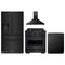 ZLINE 4-Piece Appliance Package - 30-Inch Gas Range, Hood, Refrigerator with Water Dispenser, and Dishwasher in Black Stainless Steel