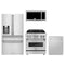ZLINE 4-Piece Appliance Package - 30-Inch Legacy Dual Fuel Range, Refrigerator with Water Dispenser, Tall Tub Dishwasher & Over-the-Range Microwave in Stainless Steel